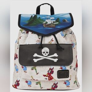 Loungefly Peter Pan Exclusive Captain Hook Pirate Ship Drawstring Full-Size Back